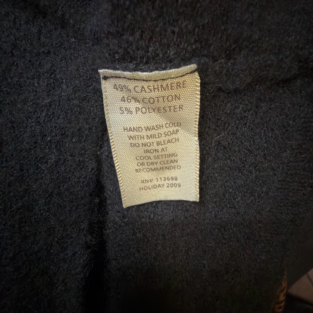 Free People $128 East Side Cashmere Blend Black Game On Button Up Cardigan‎ Sz M - Picture 6 of 6